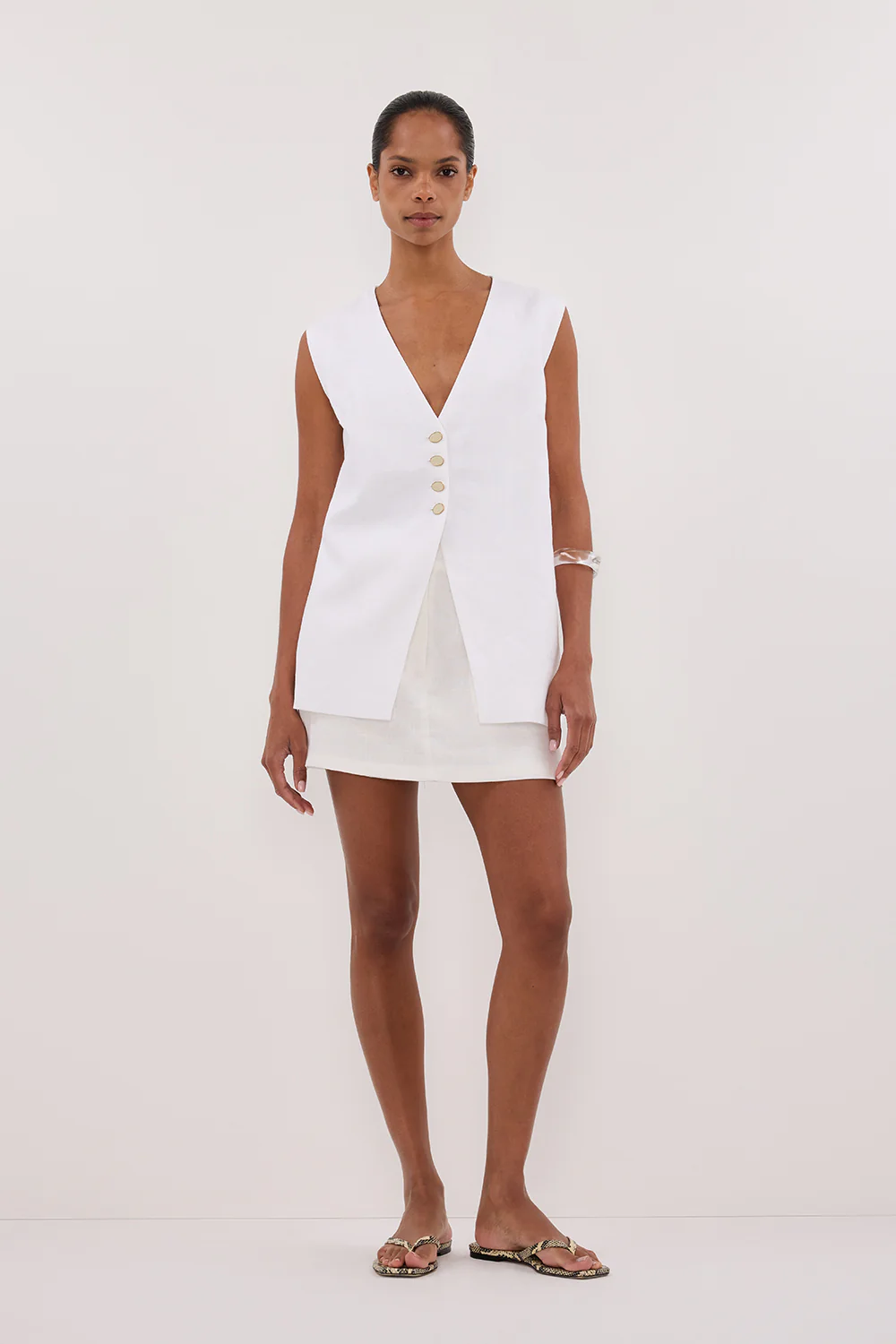 EVA OFF WHITE LINEN SKORT - Gamepaces