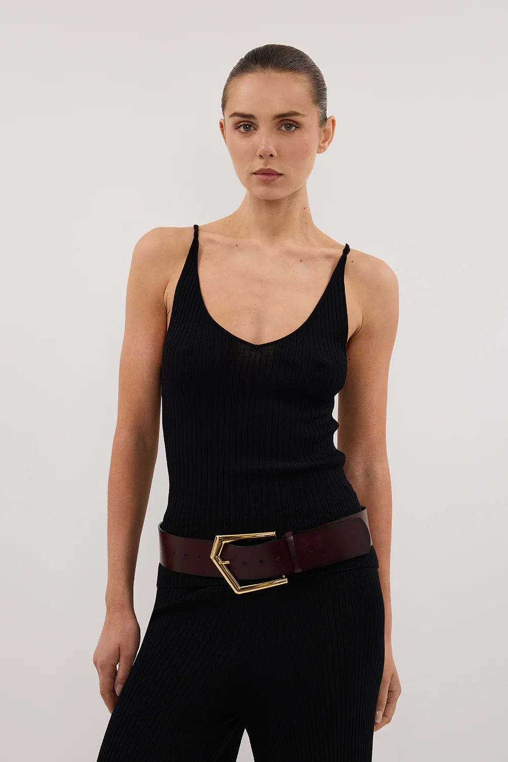 JOY BLACK TWIST KNIT TANK - Gamepaces