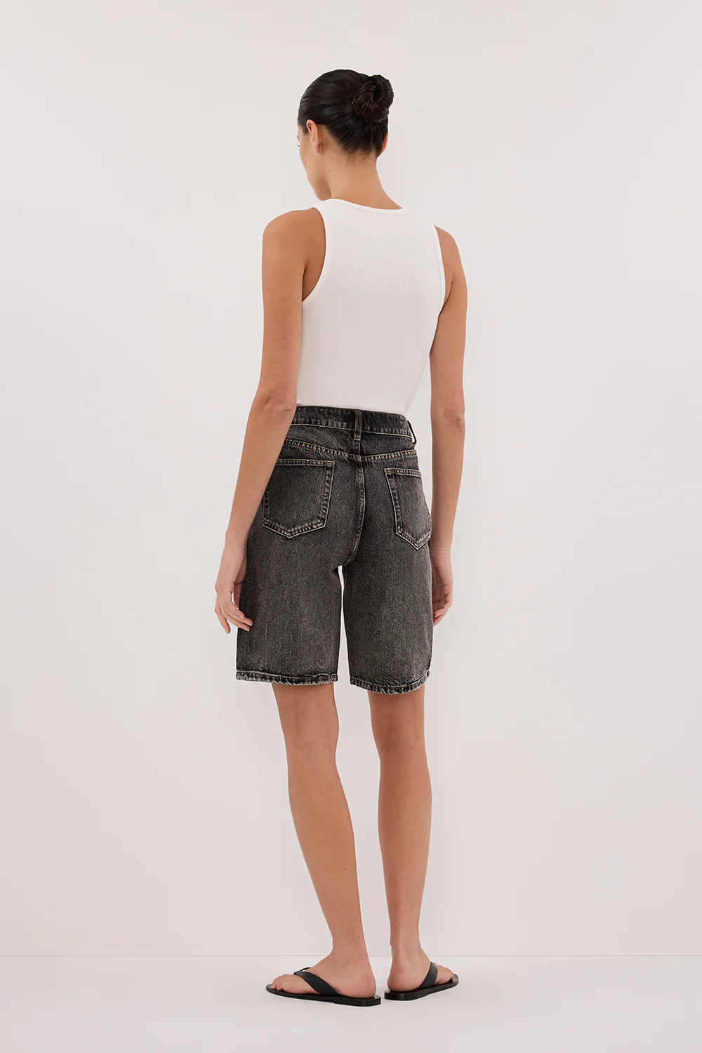 BAMBI WASHED BLACK BERMUDA DENIM SHORT - Gamepaces
