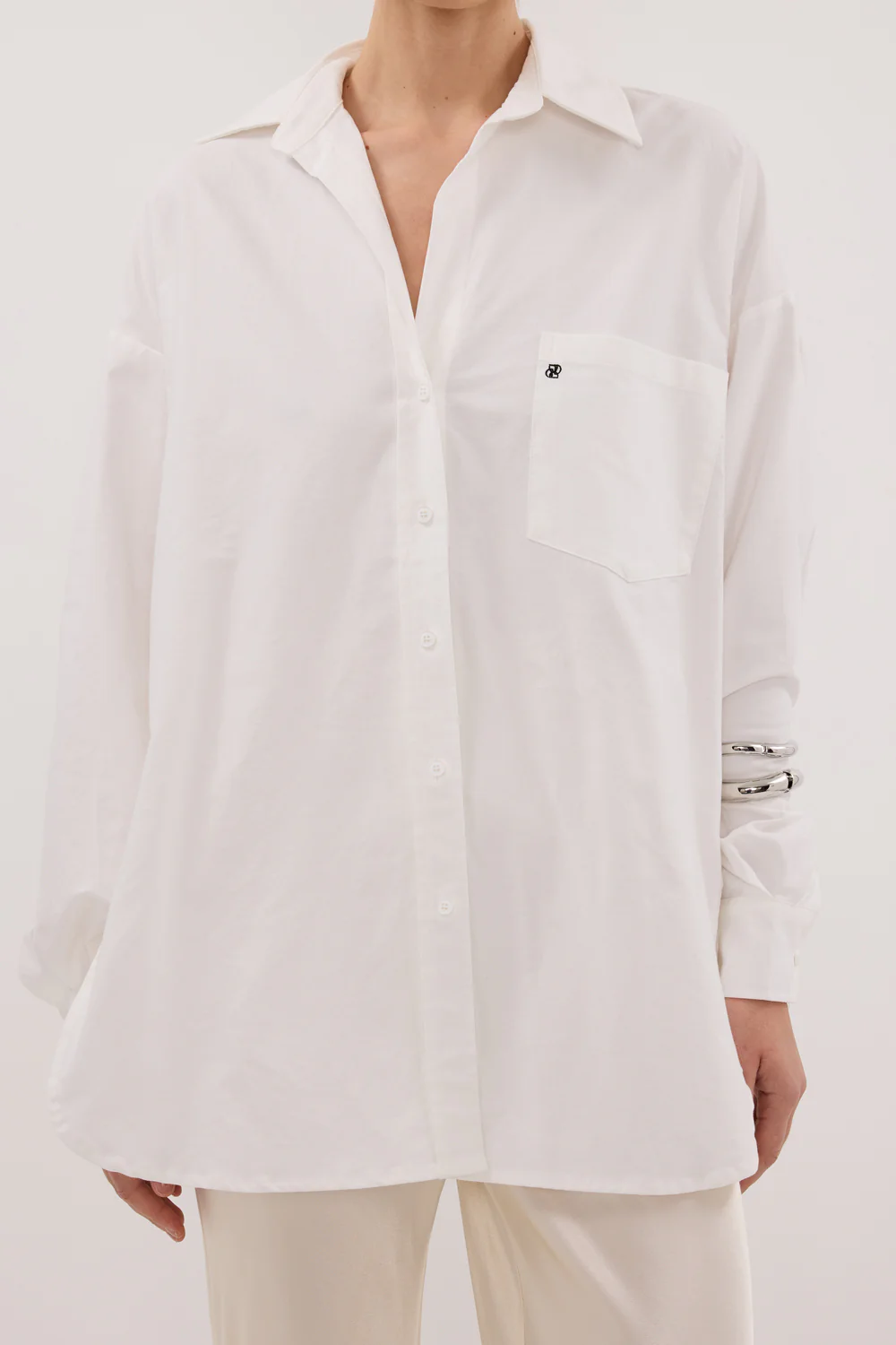 RHEA WHITE OVERSIZED COTTON SHIRT - Gamepaces