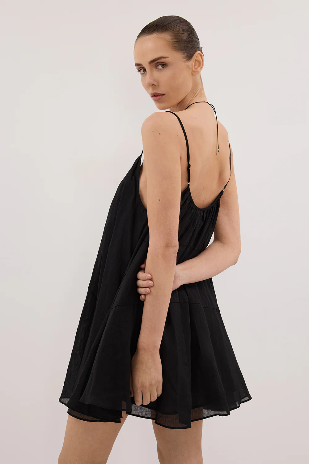 KAHN BLACK RAMIE MINI DRESS - Gamepaces