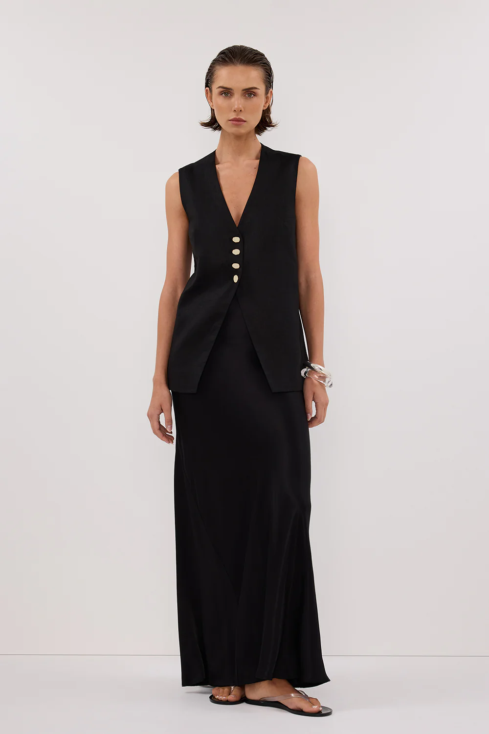 KNOX BLACK LINEN VEST - Gamepaces