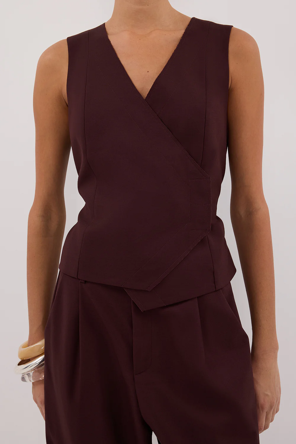 CAMILLA WALNUT ASYM TOP - Gamepaces