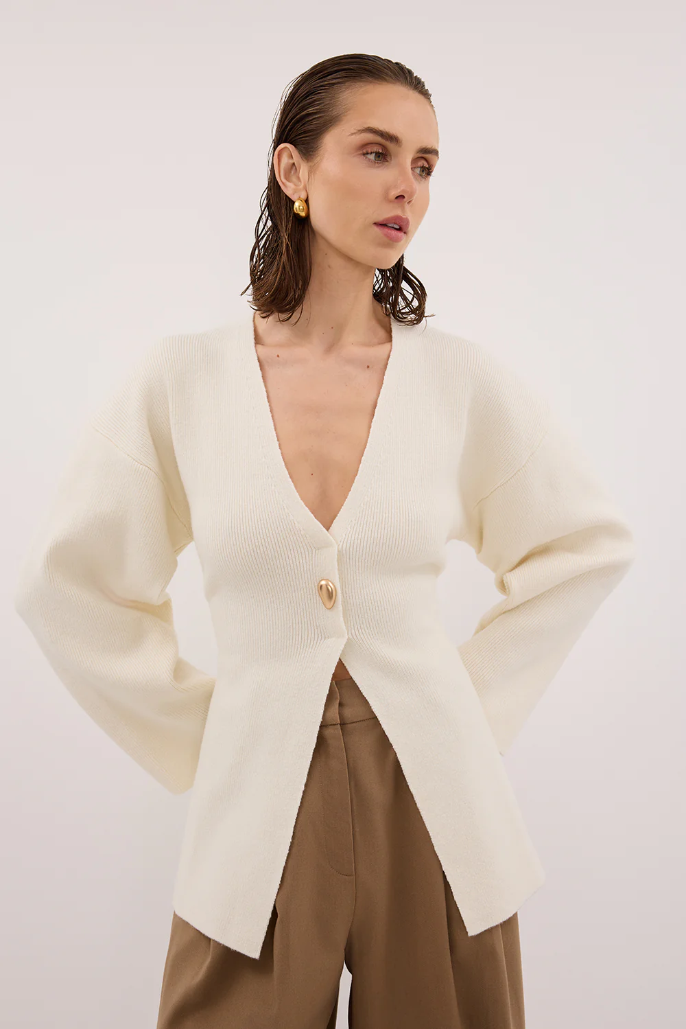 SCOUT CREAM LONG SLEEVE KNIT TOP - Gamepaces