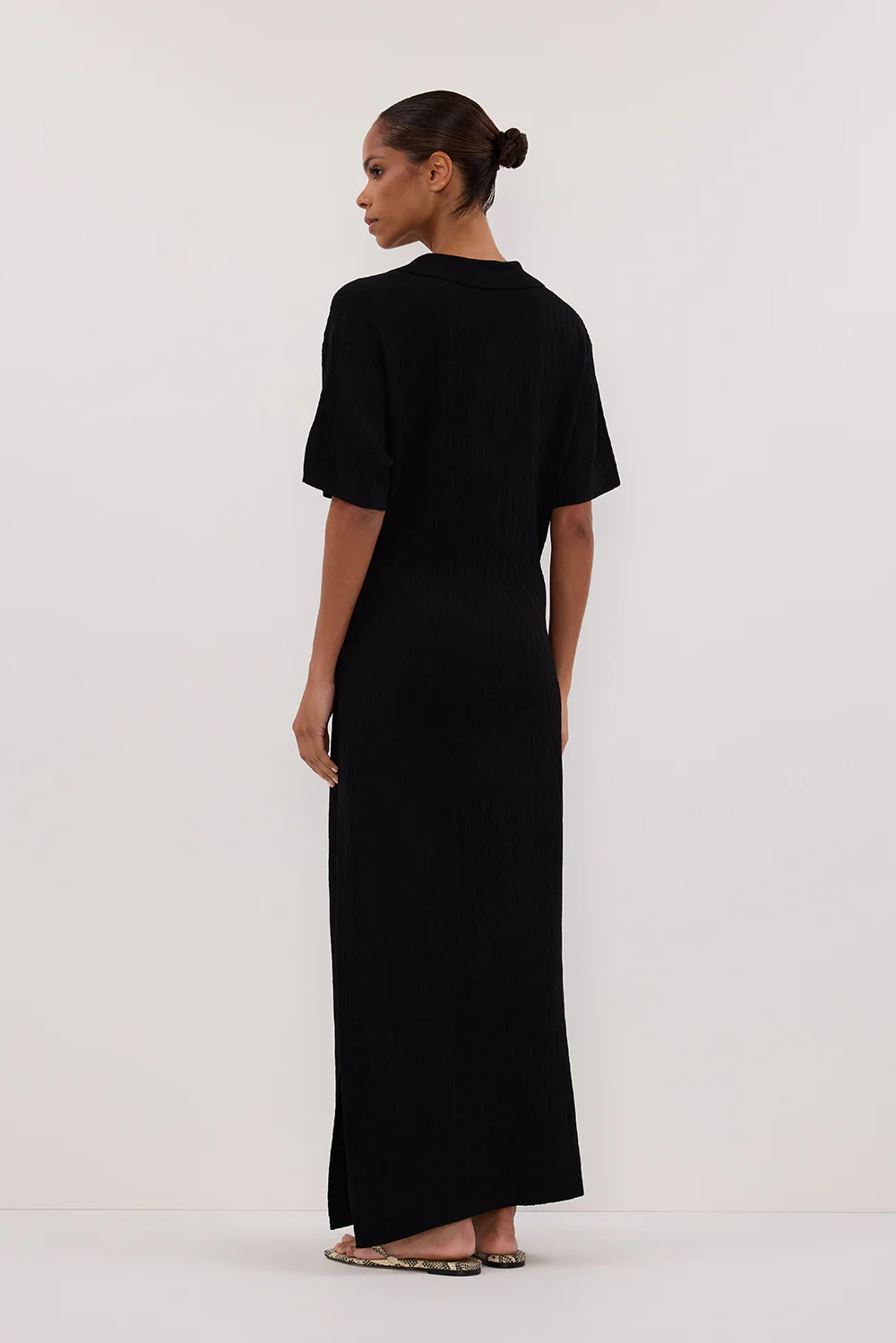 ALIAS BLACK POLO KNIT MIDI DRESS - Gamepaces