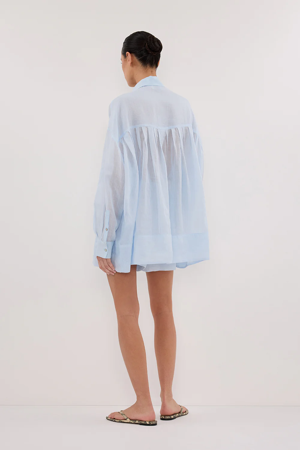 KAI CORNFLOWER OVERSIZED RAMIE LONG SLEEVE SHIRT - Gamepaces