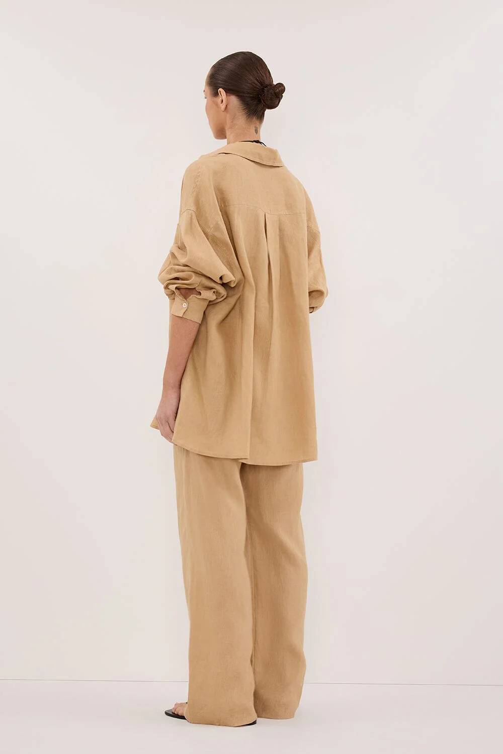 LUNE TAN LINEN PANT - Gamepaces