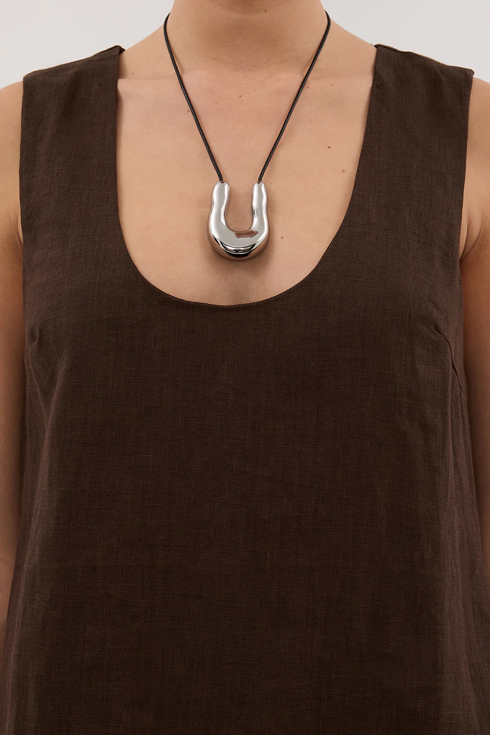 LOTUS BITTER CHOC LINEN MINI DRESS - Gamepaces