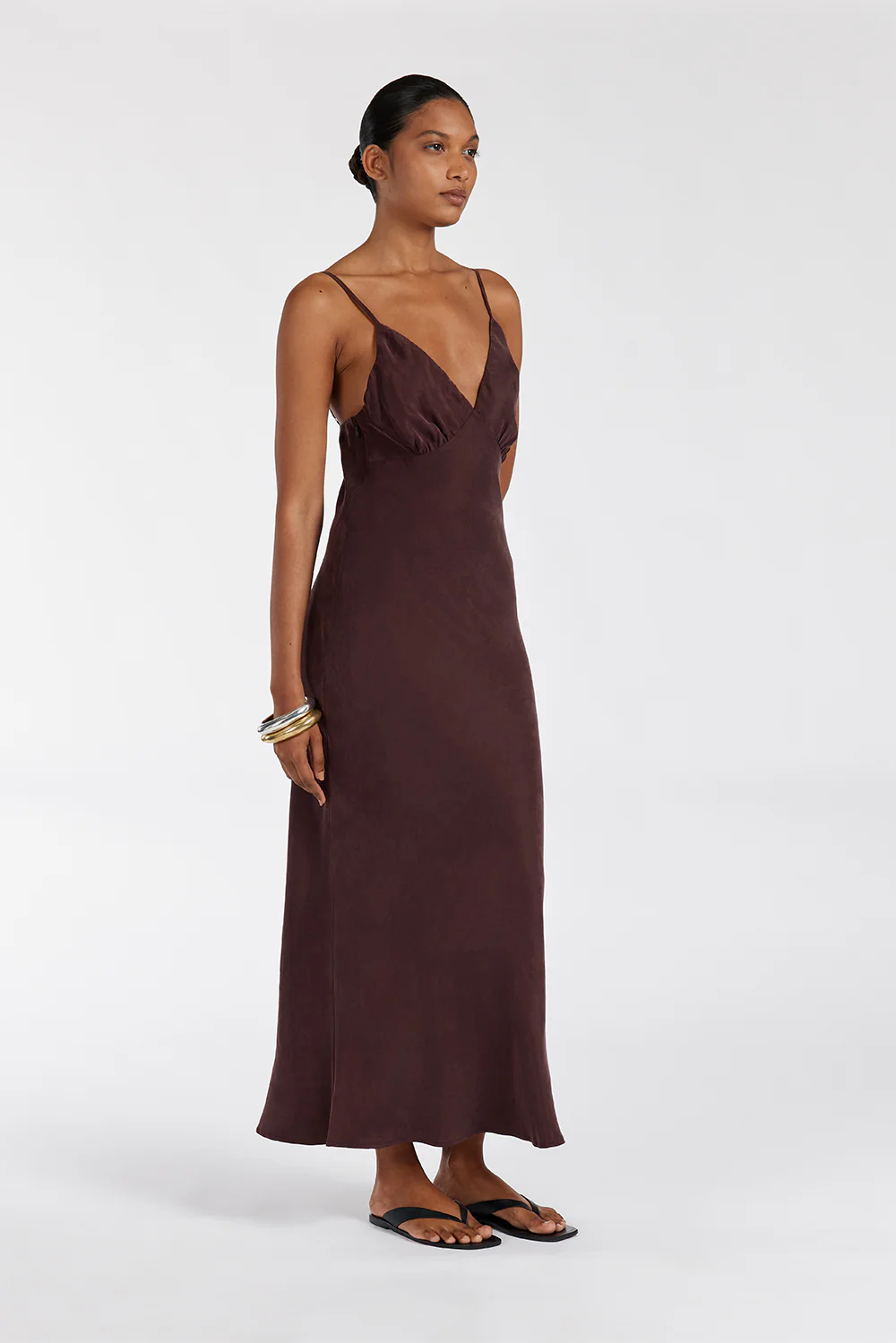 LIAM CURRANT CUPRO SLIP MIDI DRESS - Gamepaces