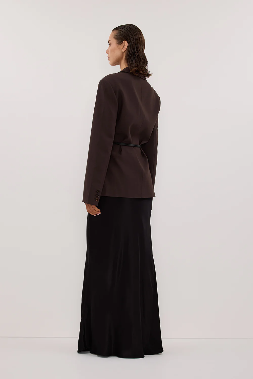 CHARLI BLACK SATIN MAXI SKIRT - Gamepaces