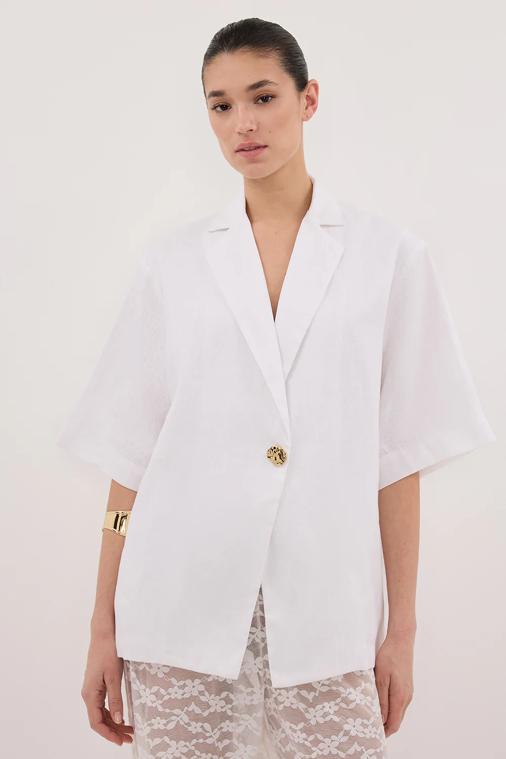 NALA WHITE LINEN RESORT SHIRT - Gamepaces