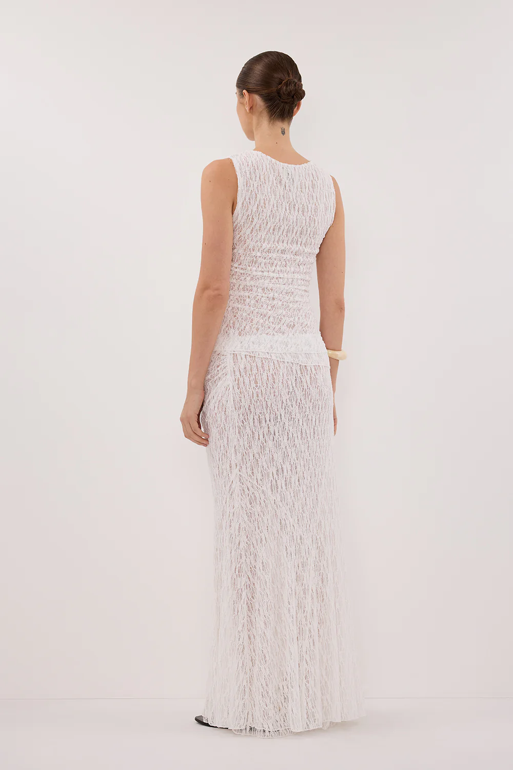 LIZZIE WHITE LAYERED LACE SKIRT - Gamepaces