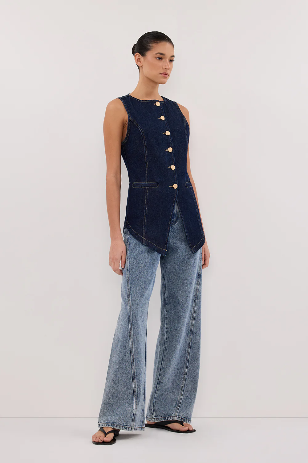 OLLY INDIGO DENIM VEST - Gamepaces