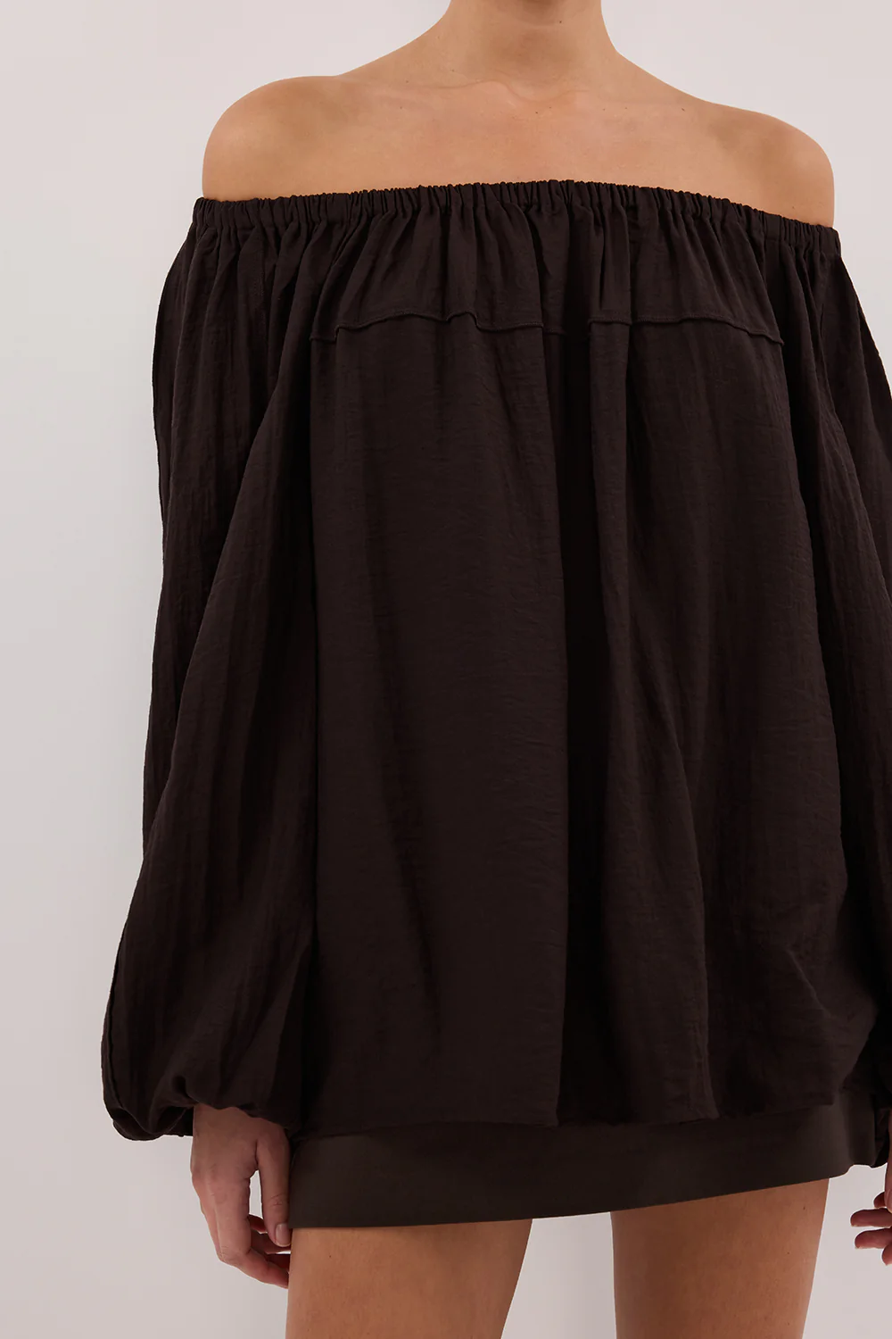 SHANIYA BITTER CHOC LONG SLEEVE TOP - Gamepaces