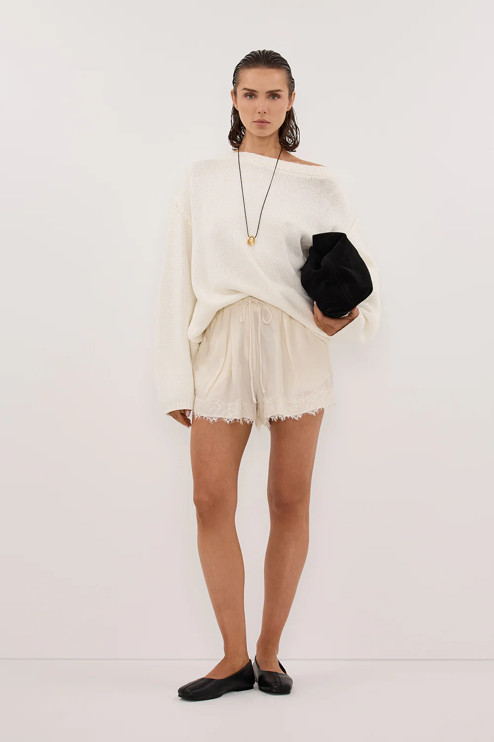 ANDREA SANDSTONE CUPRO LACE SHORT - Gamepaces