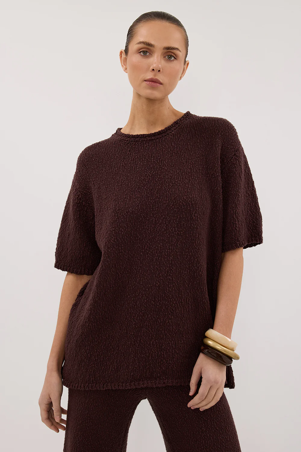 SUE CHOC OVERSIZED KNIT TEE - Gamepaces