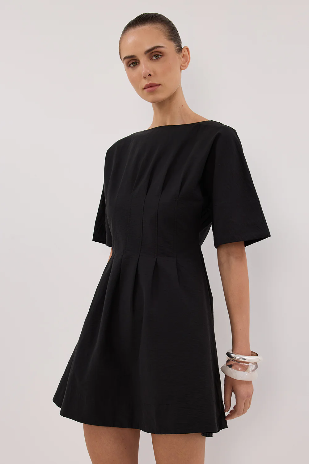 DAPHNE BLACK SLEEVED MINI DRESS - Gamepaces