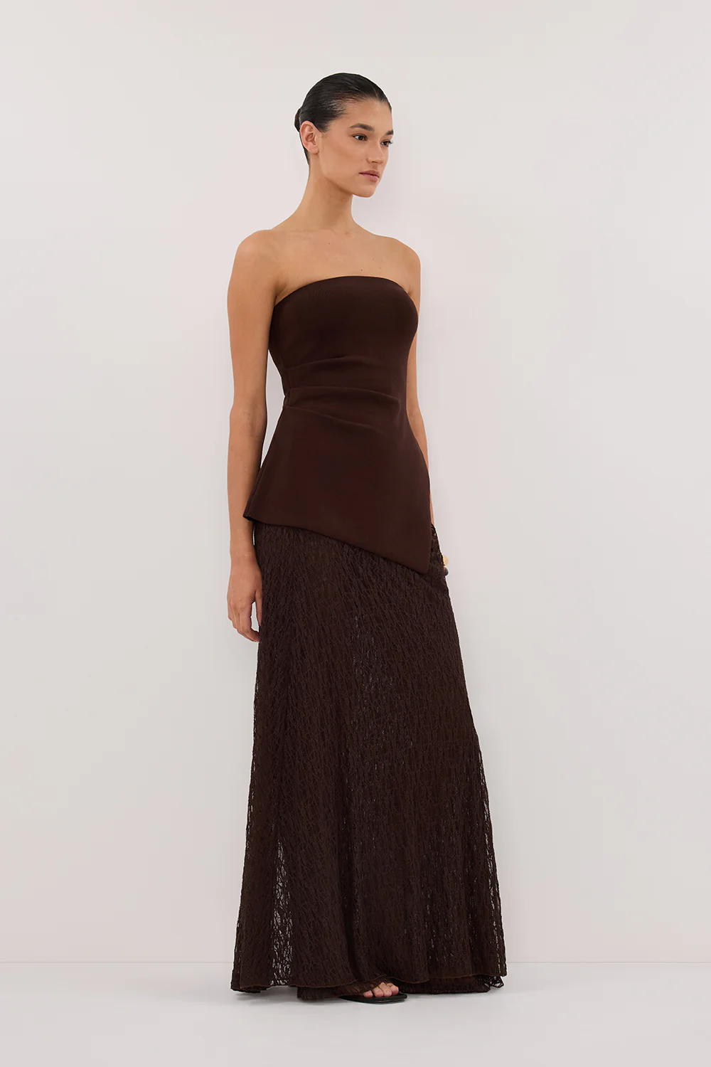 LIZZIE DARK CHOC LAYERED LACE SKIRT - Gamepaces