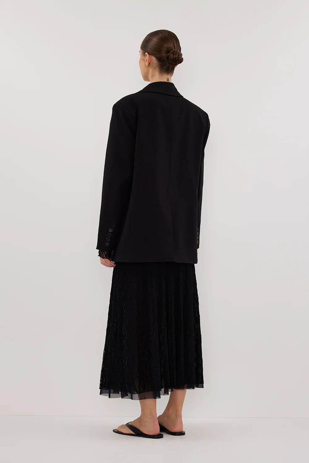 LIZZIE BLACK LACE LONG SLEEVE MAXI DRESS - Gamepaces