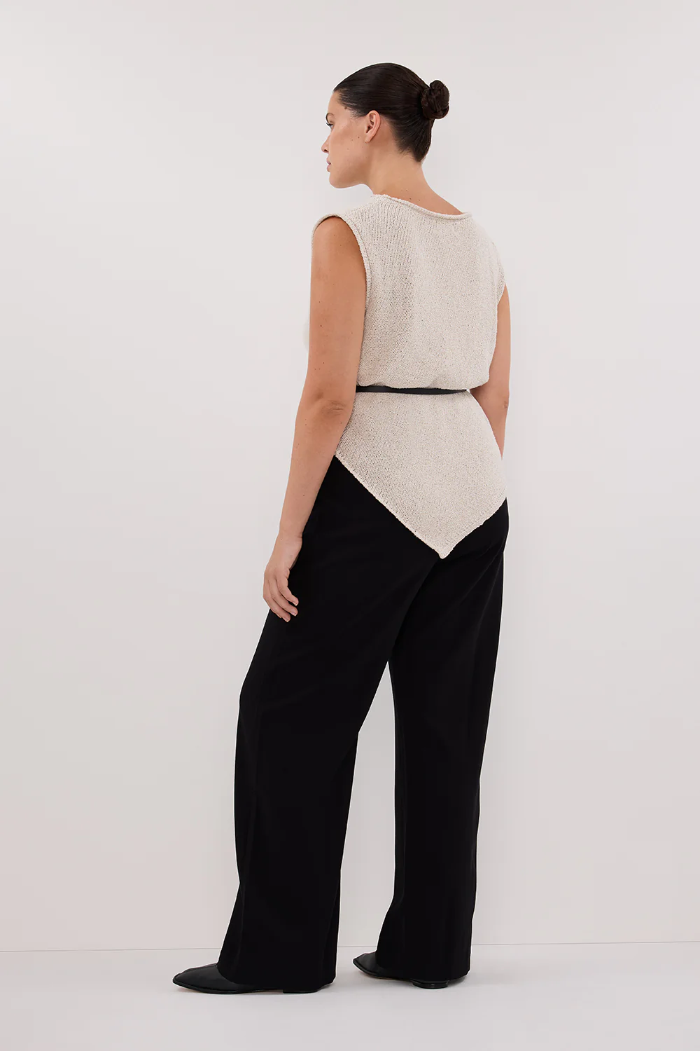 ALTHEA STONE ASYM KNIT TOP - Gamepaces