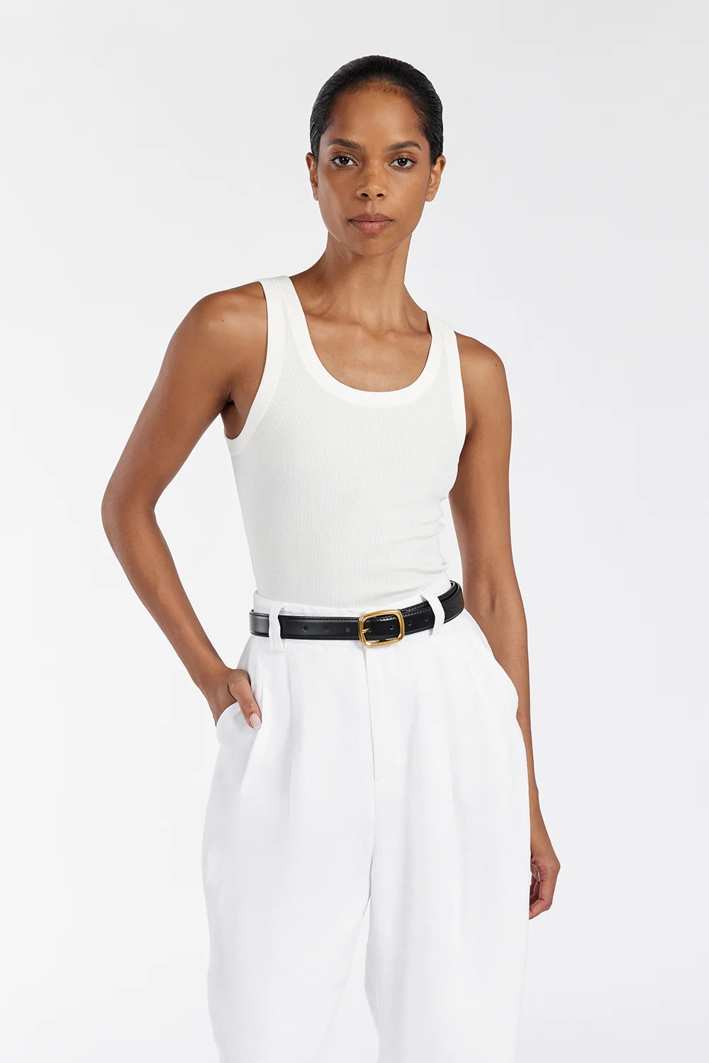 LEE OFF WHITE KNIT TANK - Gamepaces