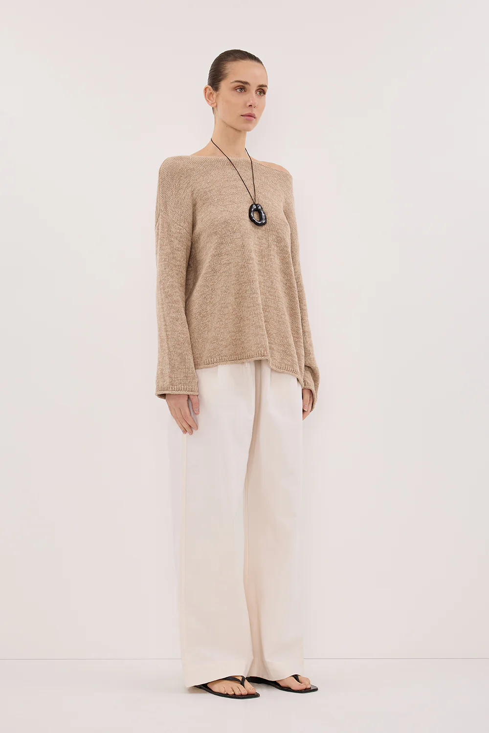 ALIZA NATURAL LONG SLEEVE KNIT JUMPER - Gamepaces