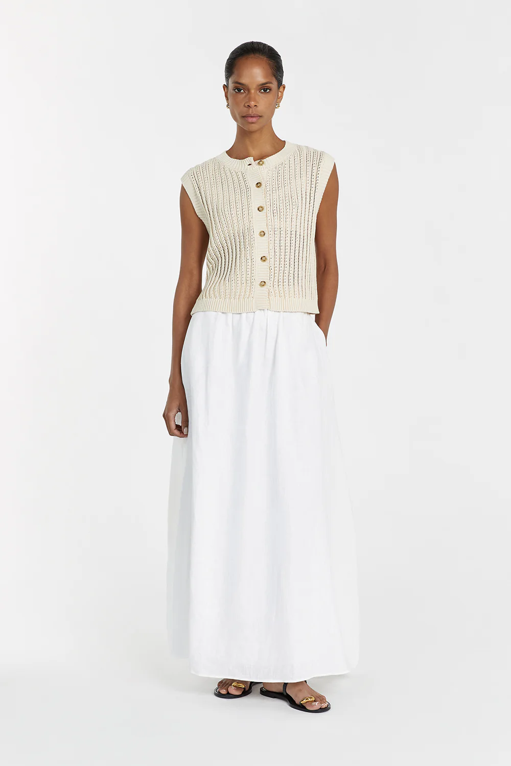 BLOOM CHALK CROCHET CROP VEST - Gamepaces