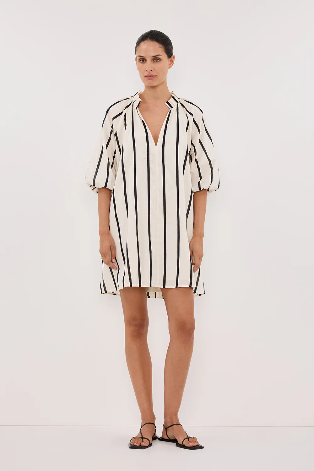ELLIOT CREAM STRIPE SMOCK DRESS - Gamepaces
