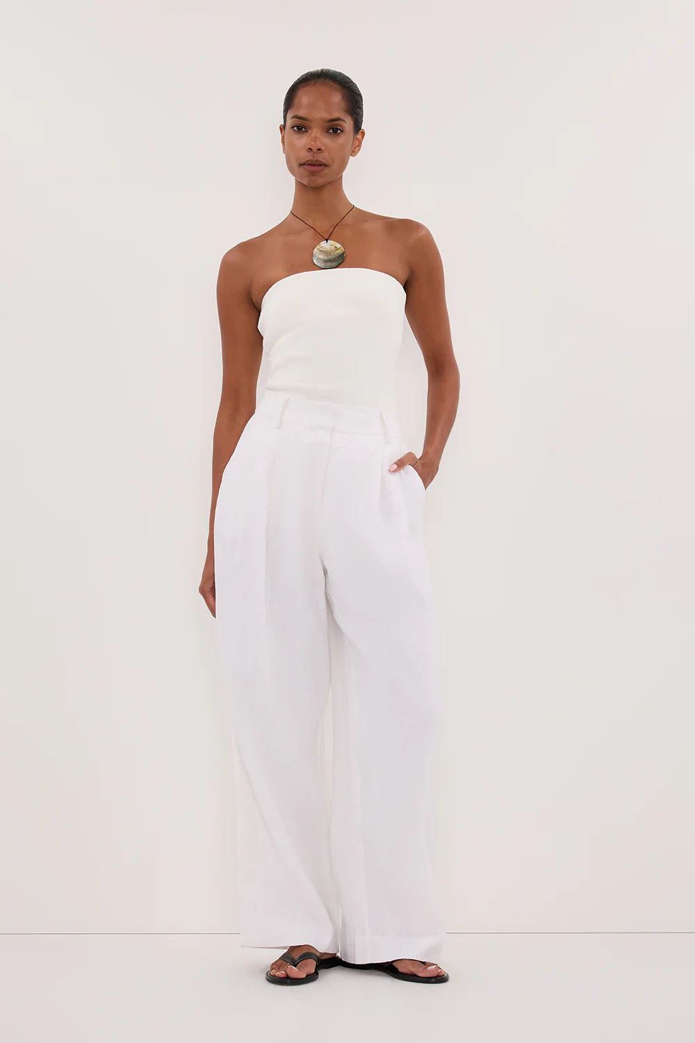 FRAN WHITE LINEN PANT - Gamepaces