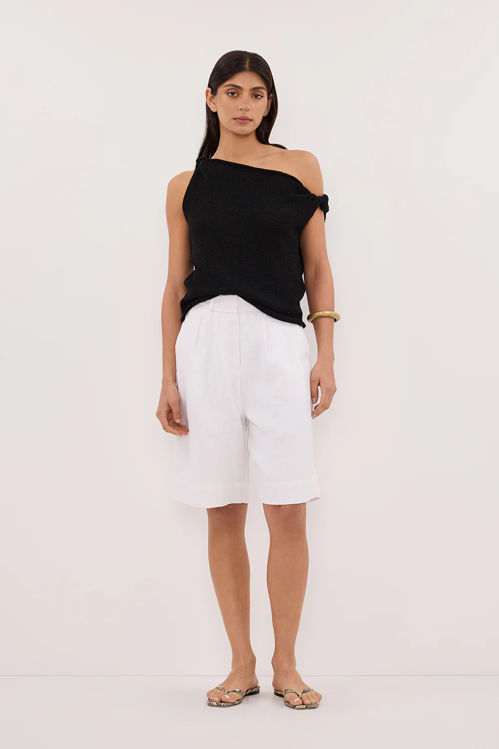 KARA BLACK ASYM KNIT TOP - Gamepaces