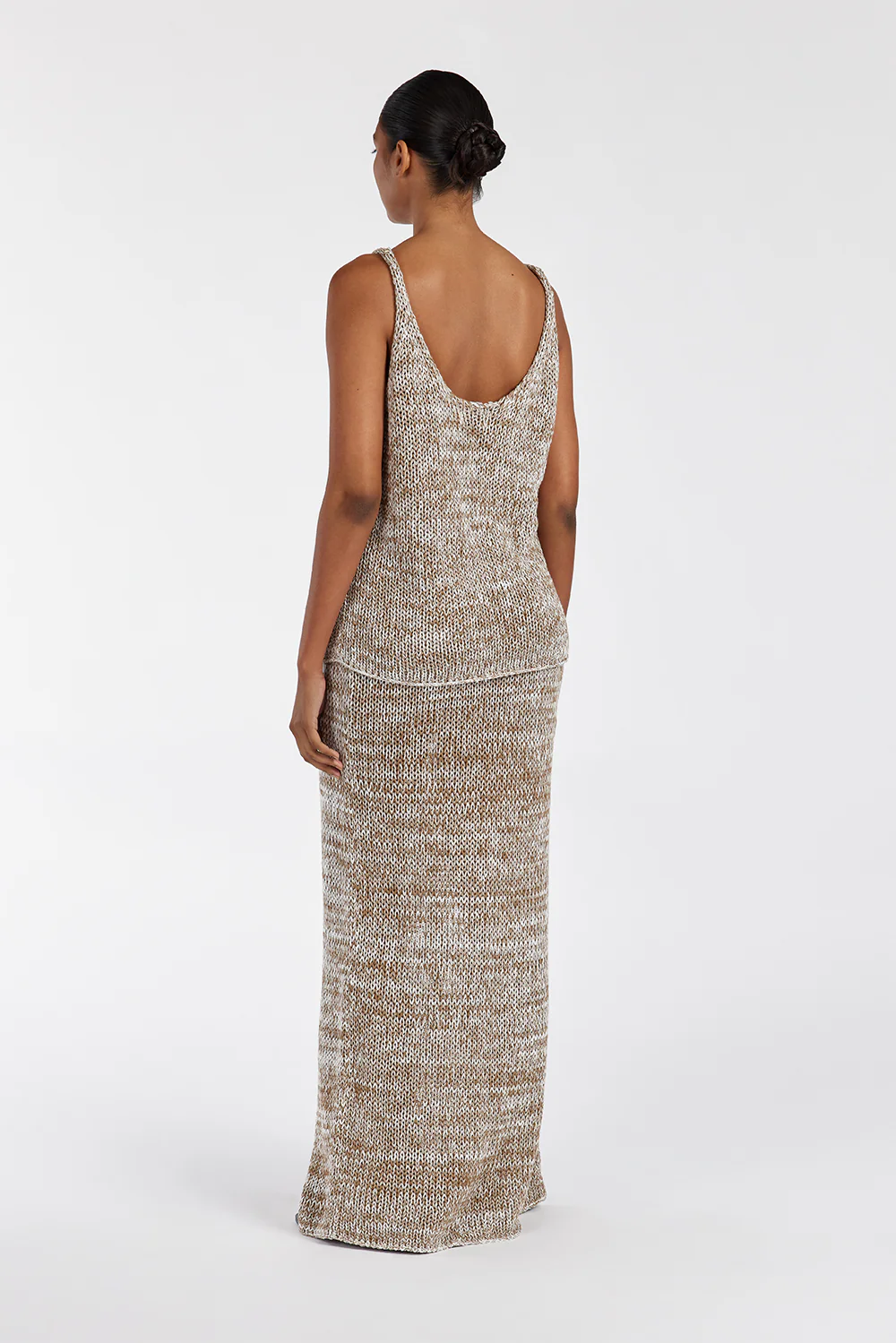 HEIDI TAN MARLE KNIT MIDI SKIRT - Gamepaces