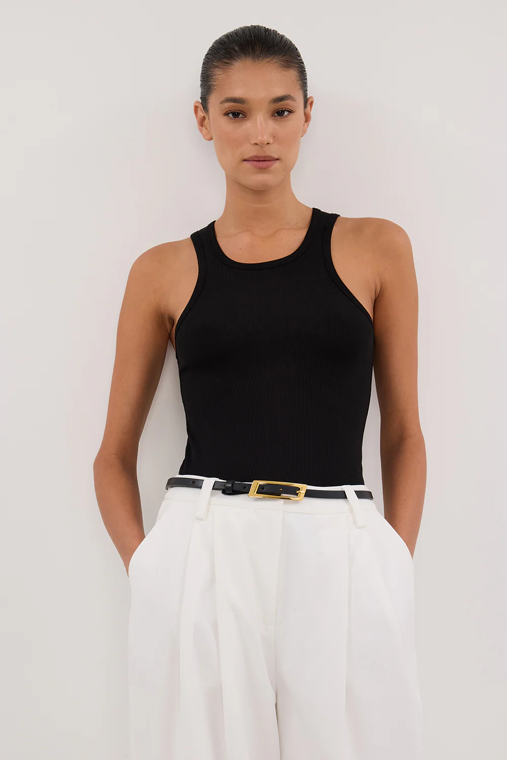 NINA BLACK RACER KNIT TANK - Gamepaces