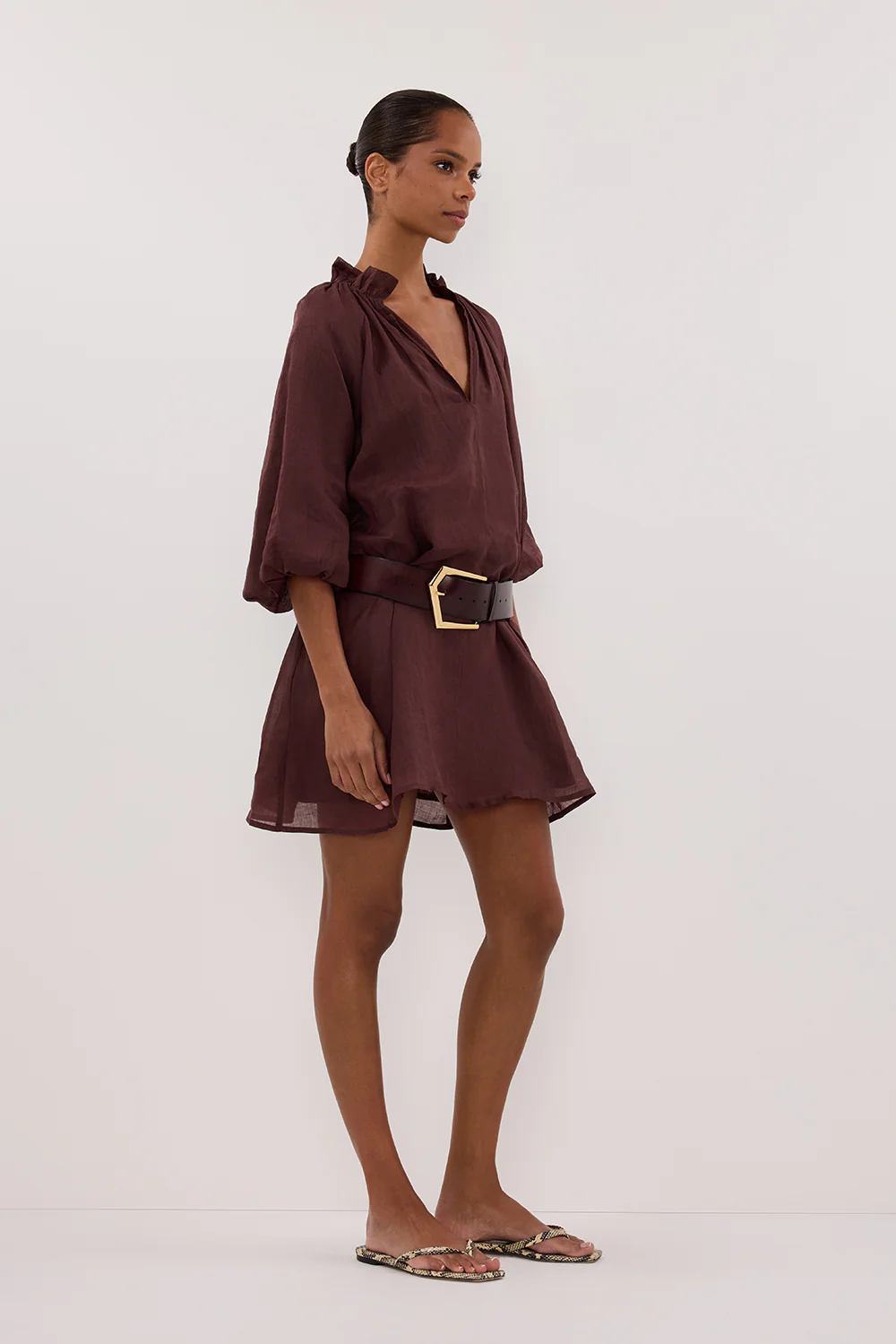 ELLIE WALNUT RAMIE SMOCK DRESS - Gamepaces