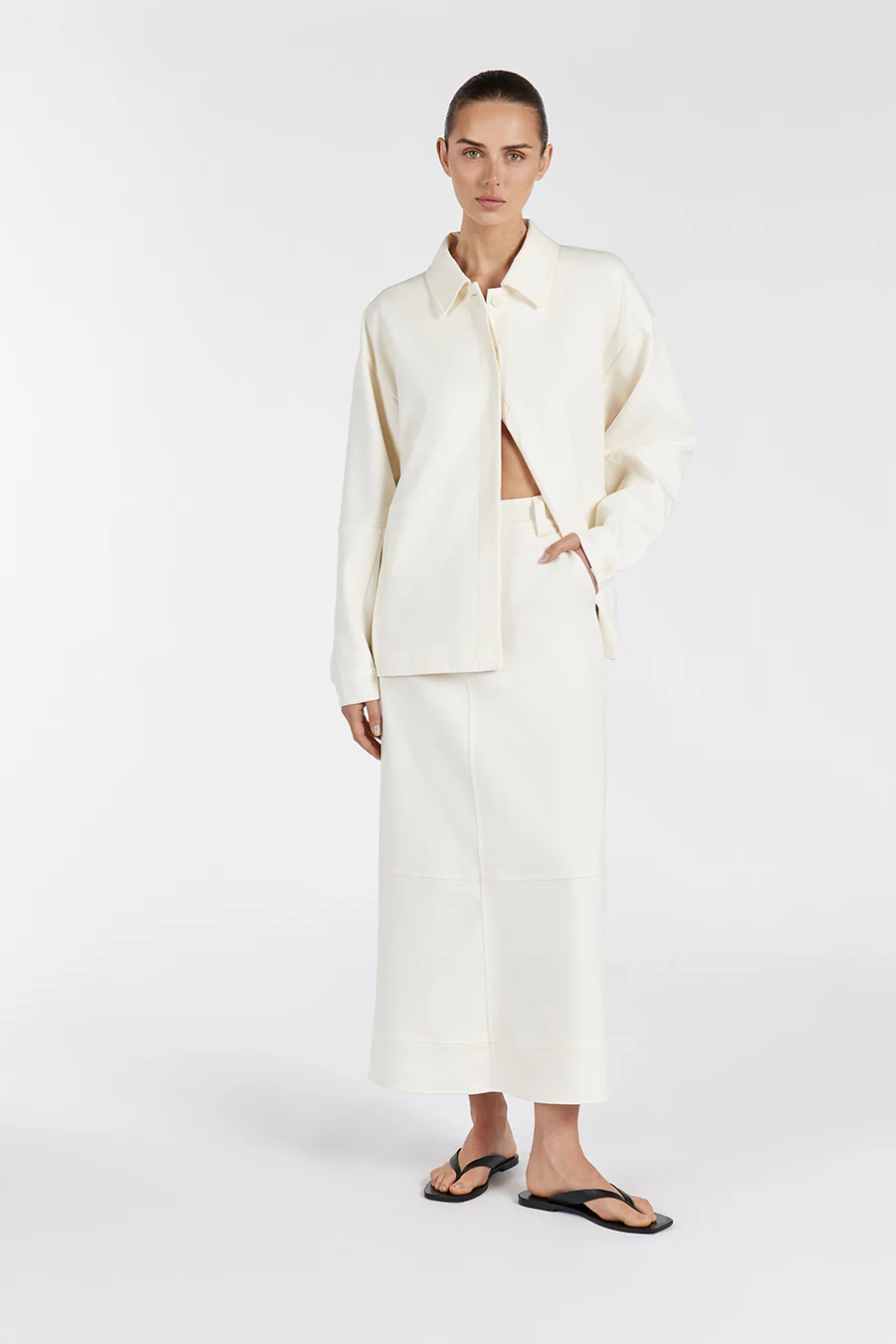 JAC CREAM MIDI SKIRT - Gamepaces