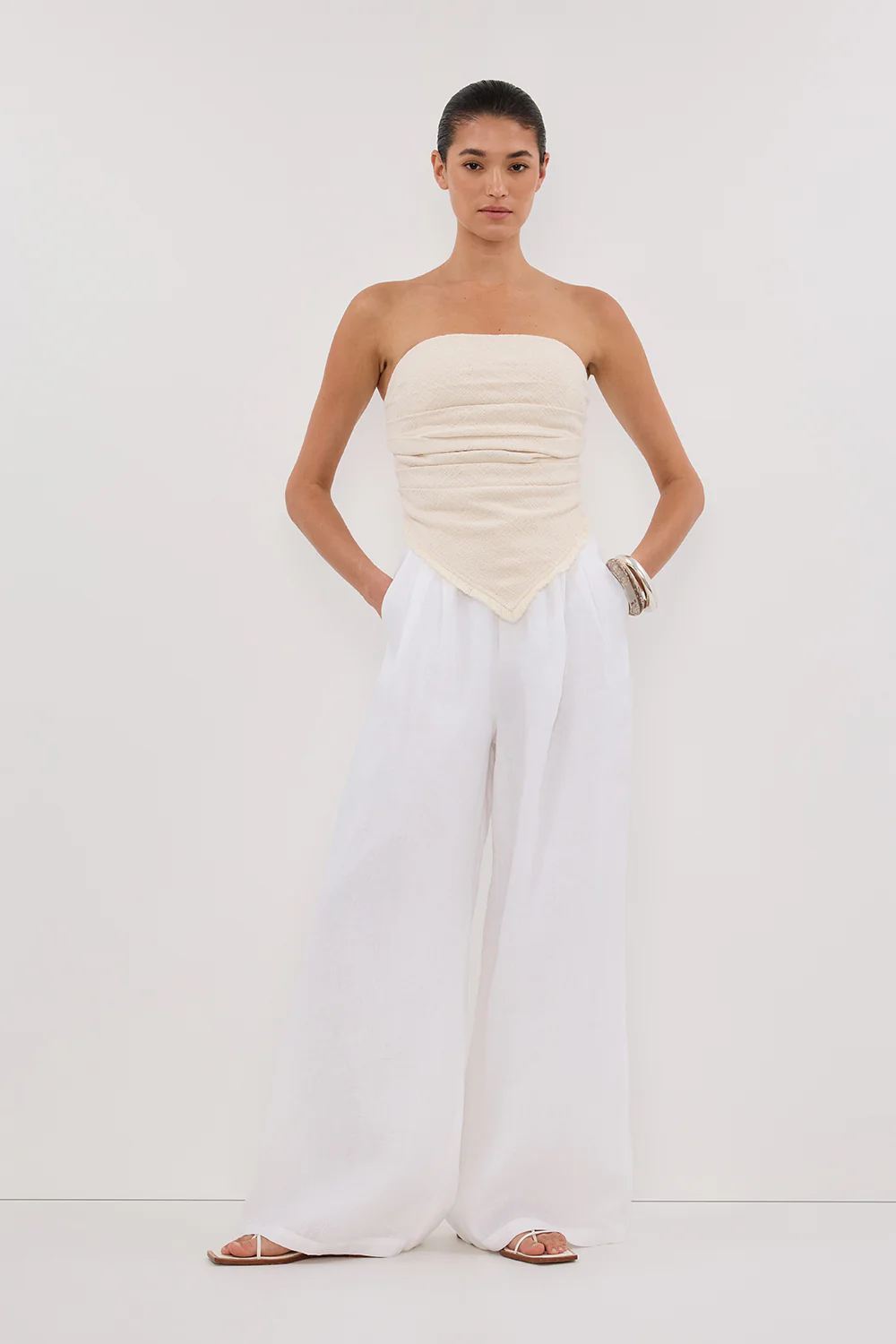 NIA NATURAL SCARF TOP - Gamepaces