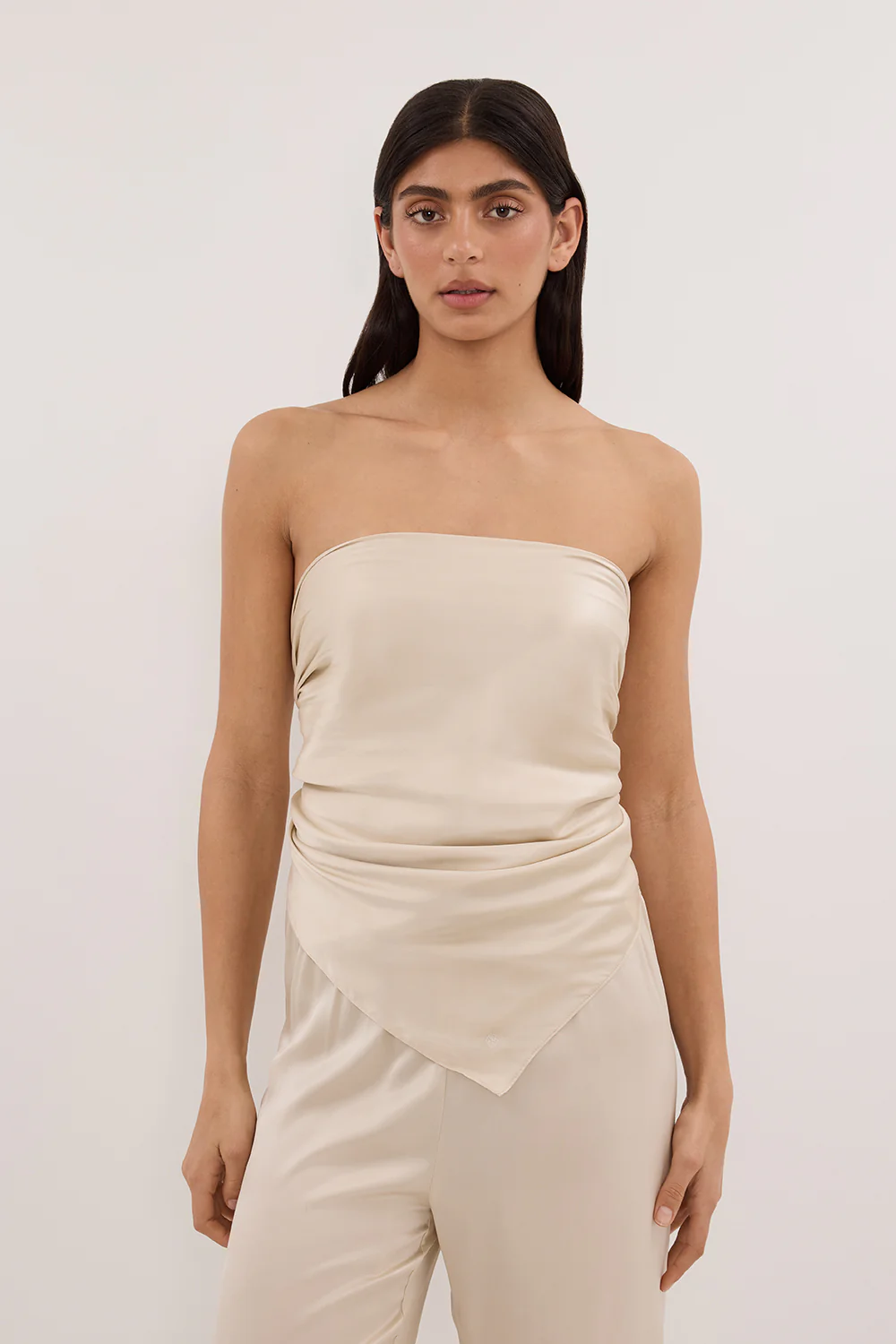 PERCY SANDSTONE SILK SCARF TOP - Gamepaces