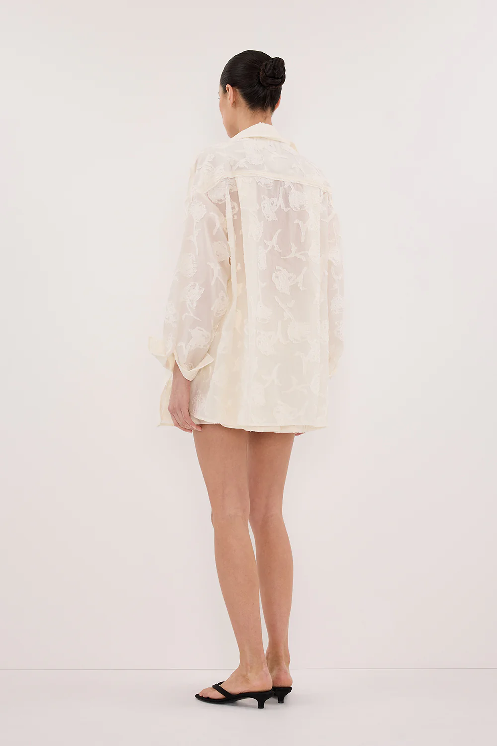 AZALEA OFF WHITE JACQUARD LONG SLEEVE SHIRT - Gamepaces