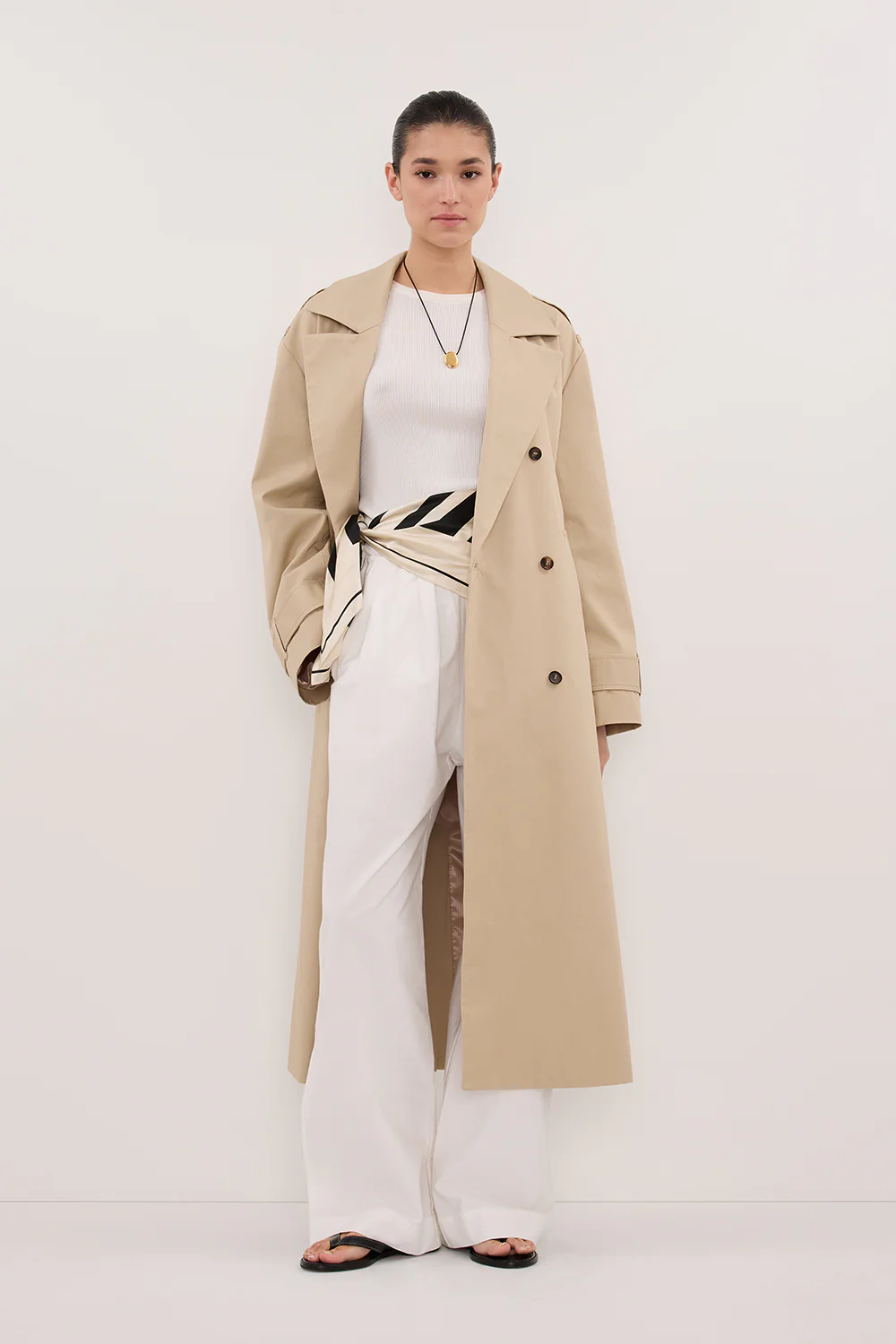 GABRIEL NATURAL BELTED TRENCH COAT - Gamepaces