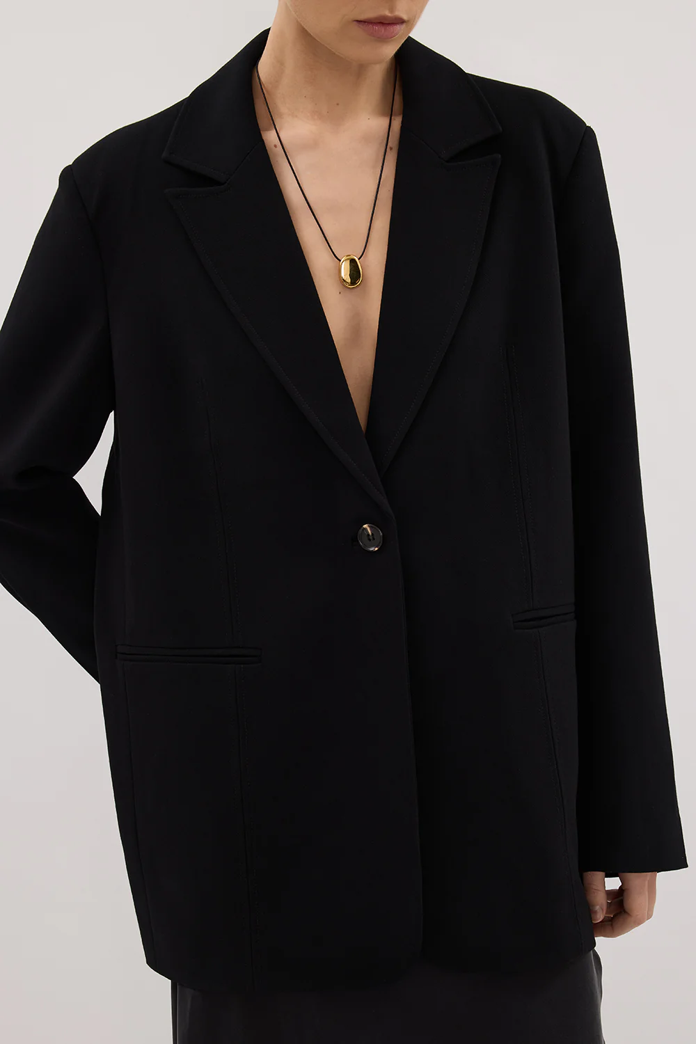 WESTWOOD BLACK OVERSIZED BOYFRIEND BLAZER - Gamepaces