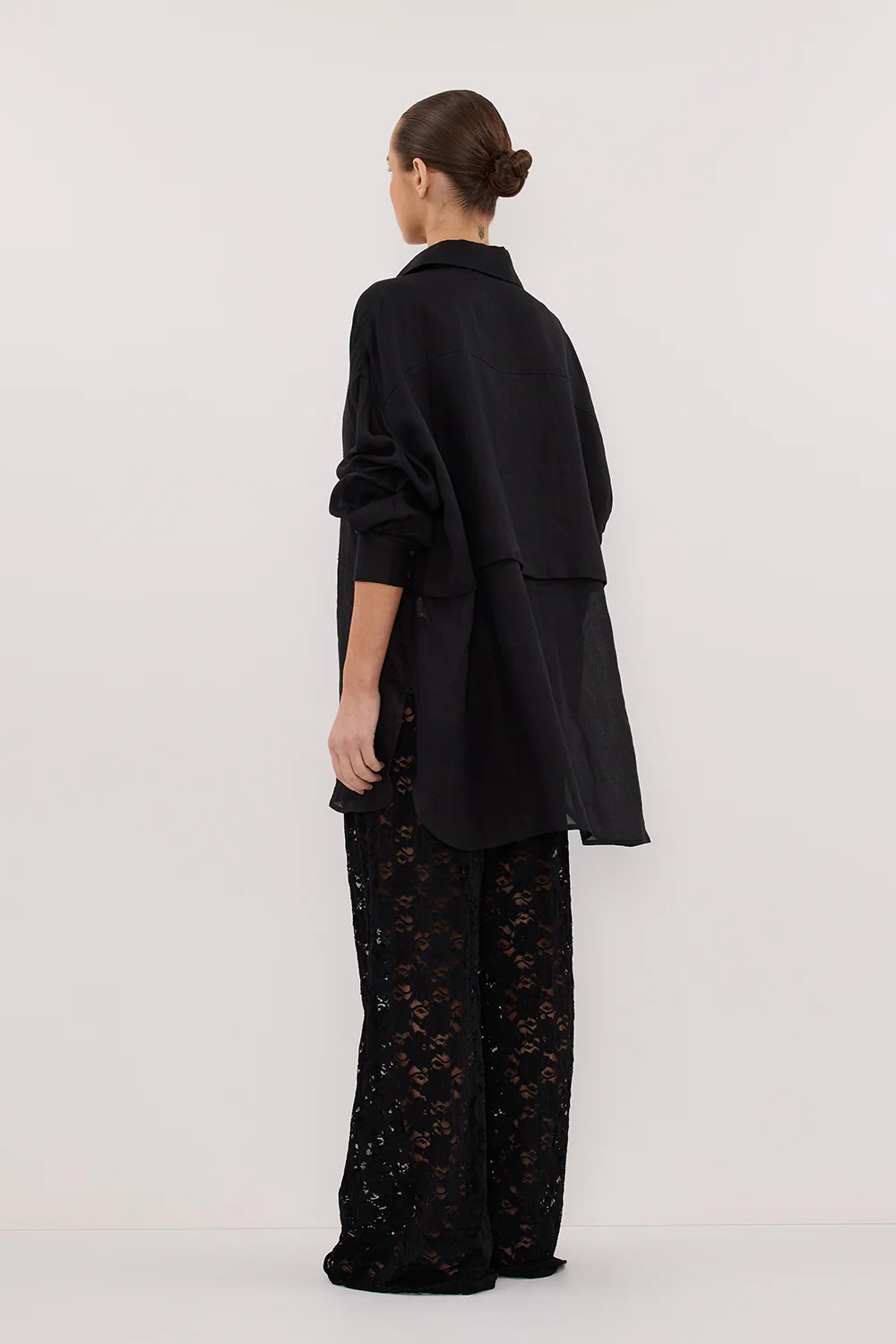 GIGI BLACK RAMIE LONG SLEEVE SHIRT - Gamepaces