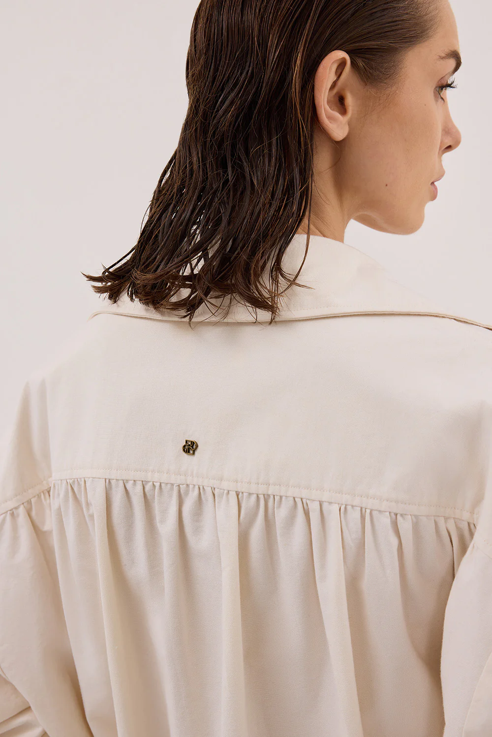 RHEA 2.0 CREAM OVERSIZED COTTON SHIRT - Gamepaces