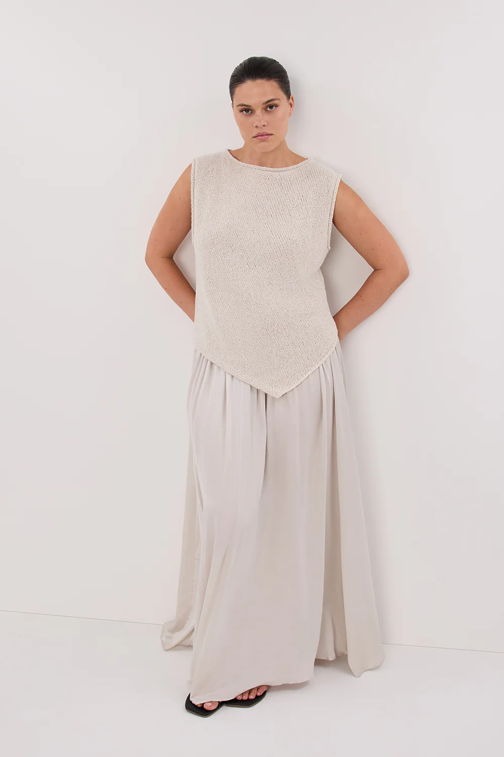 COLLINS CHALK SILK SKIRT - Gamepaces