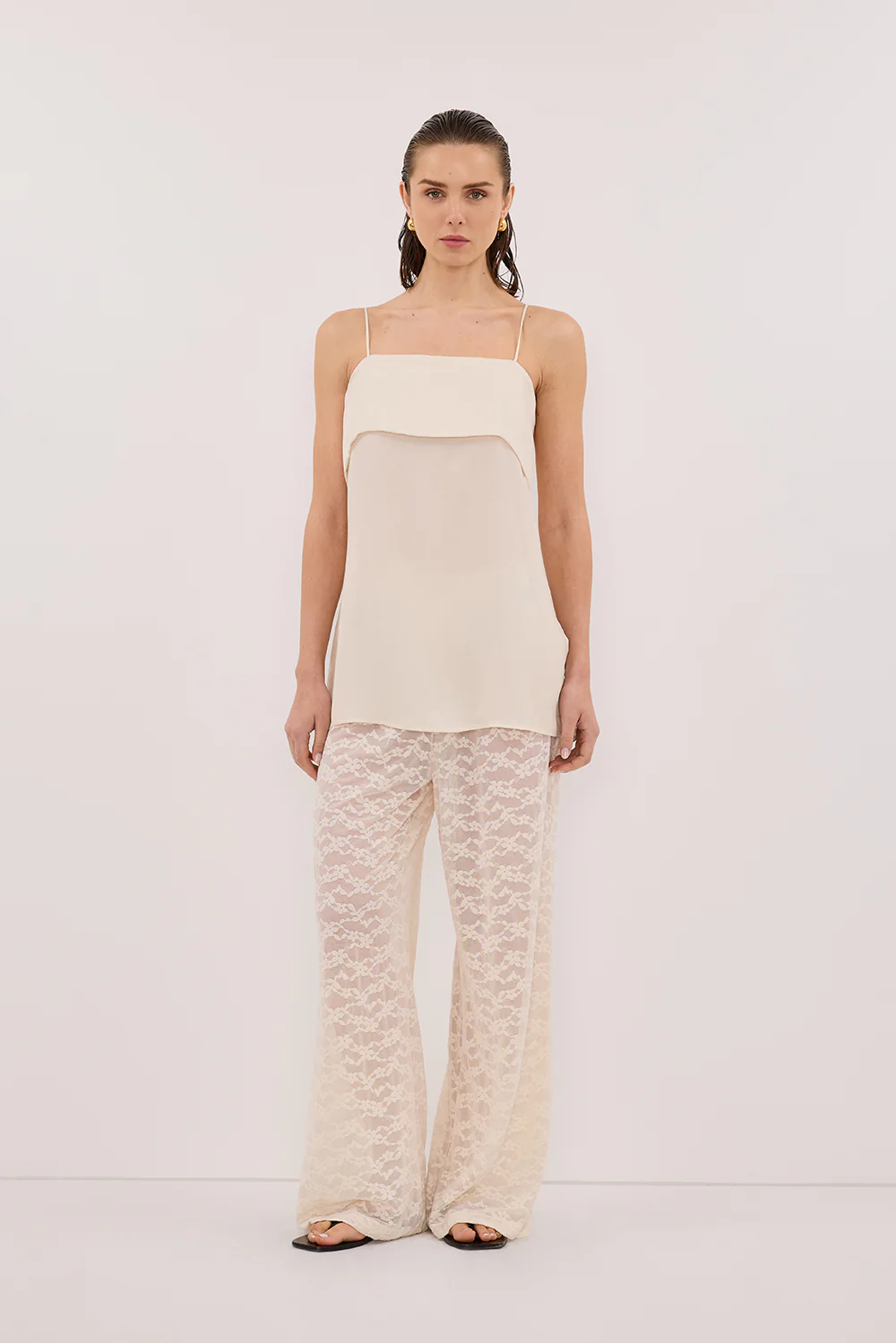 IDA SANDSTONE SLEEVELESS FOLDOVER CAMI TOP - Gamepaces