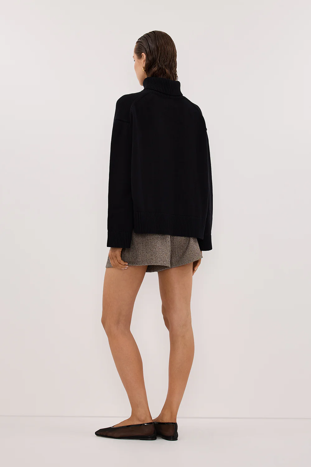 FRANKIE CHOC TWEED ELASTIC SHORT - Gamepaces