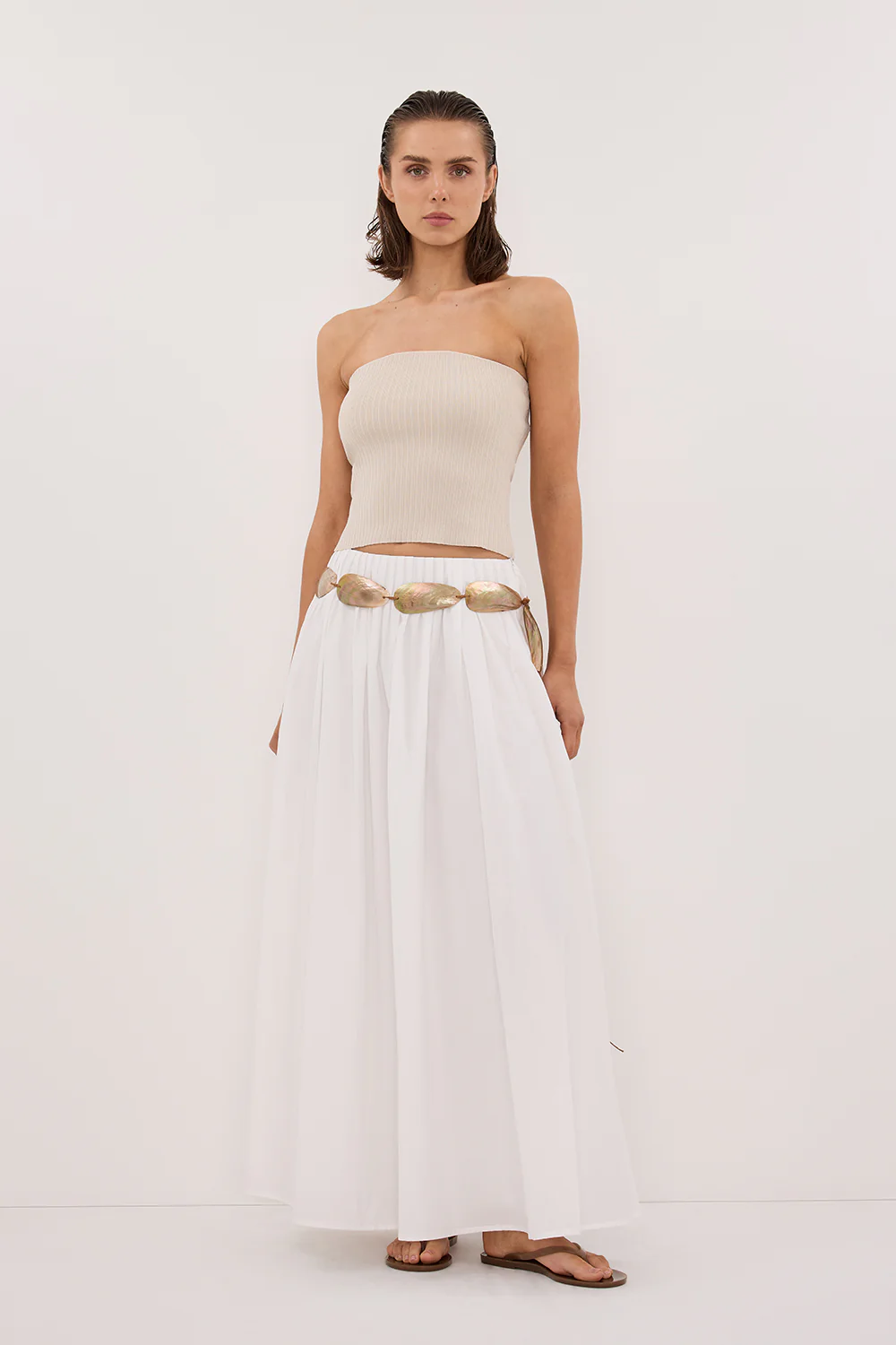 LIMA BONE STRAPLESS BANDEAU KNIT TOP - Gamepaces