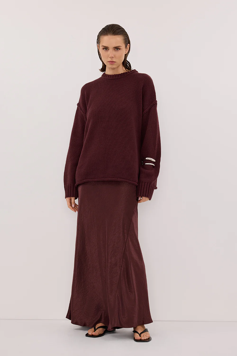 ROY WALNUT OVERSIZED LONGLINE KNIT JUMPER - Gamepaces