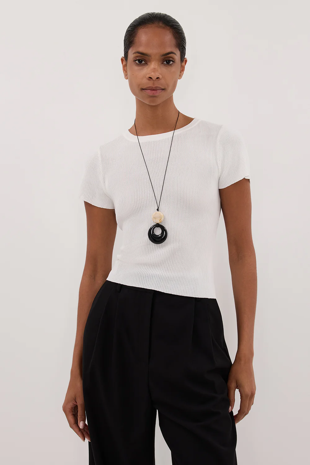 CLO WHITE RIBBED BABY TEE - Gamepaces