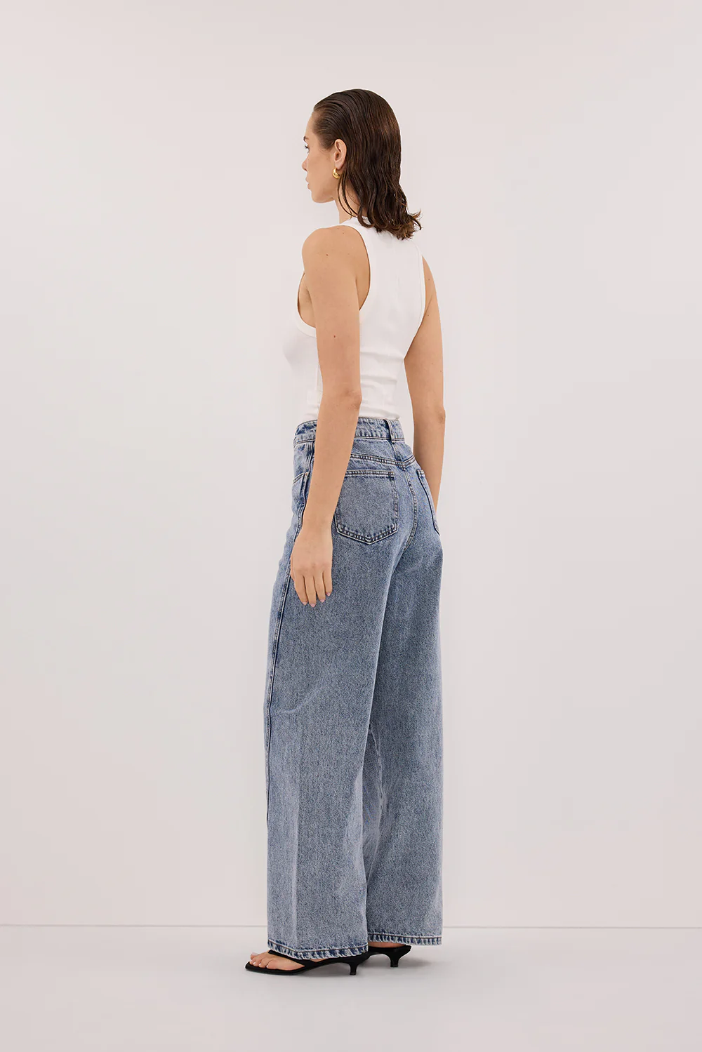 CARSON MID BLUE WIDE LEG JEAN - Gamepaces