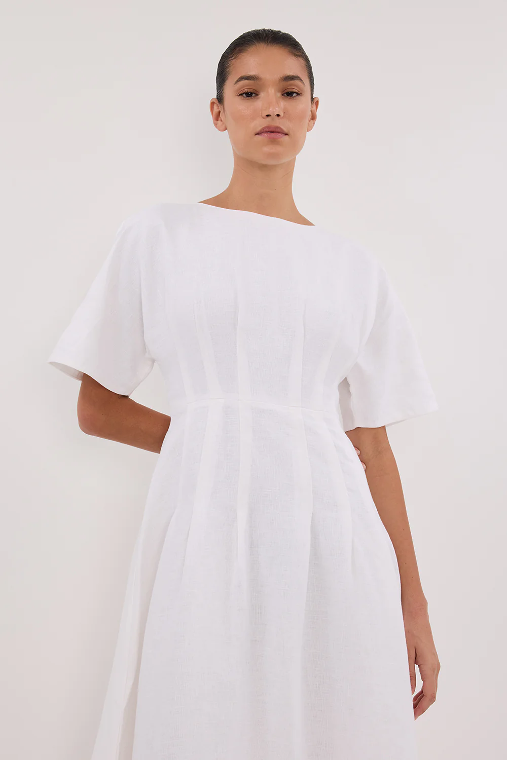 RAF OFF WHITE BOATNECK MIDI DRESS - Gamepaces