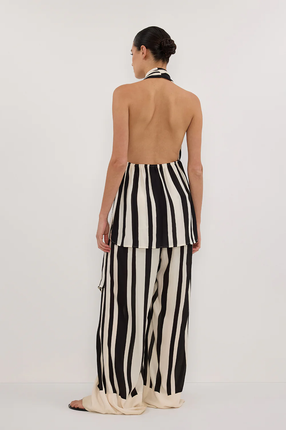 BEAU BLACK STRIPE HALTER TOP - Gamepaces